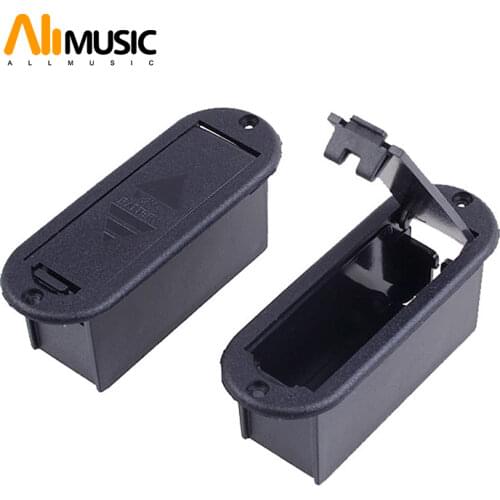 10 pcs 9V Battery Case Flat Mounting 9v Batteries Holder Cover Box for Active Guitar Bass Pickup with 5 Styles