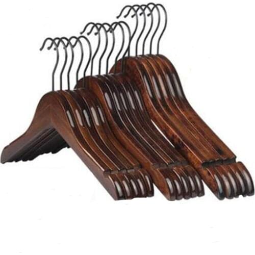 10Pcs Lot Solid Wood Vintage Clothes Shelf Wardrobe Household Wooden Clothes Hang