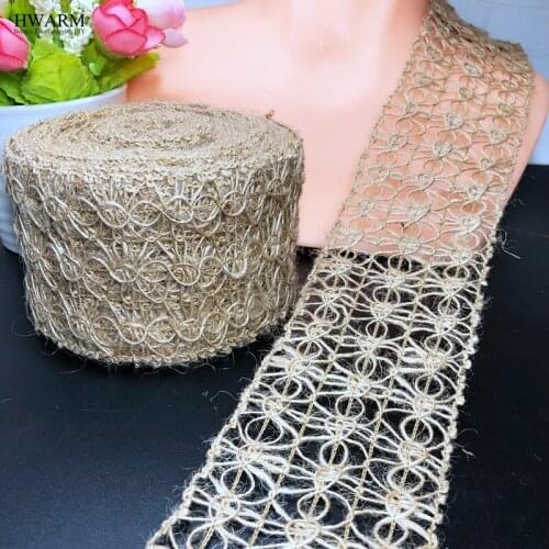 10yard/lot linen lace christmas accessories Retro wedding decoration 7cm cobweb hollow lace decorative material woven ribbon