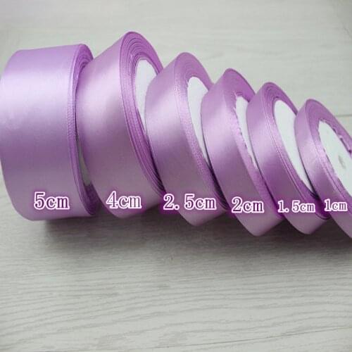 25 Yards/roll) 1-5cm Violet Single Face Satin Ribbon Party Decoration Gift Wrapping Christmas Ribbons Sewing