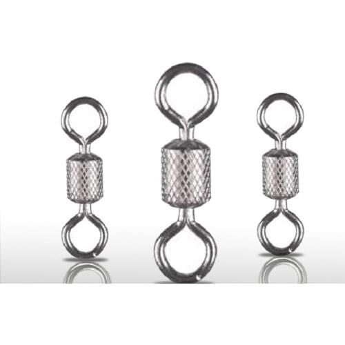 30pcs/Lot Fishing Barrel Swivels Ball Bearing Solid Rings Safety Snap Rolling Embossing ring for fishing hook lures Accessories