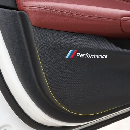 Leather Carbon Firber Texture 4pcs Anti-Scratch Protective Cover Sticker for BMW F20 F34 F30 Car Styling Accessories