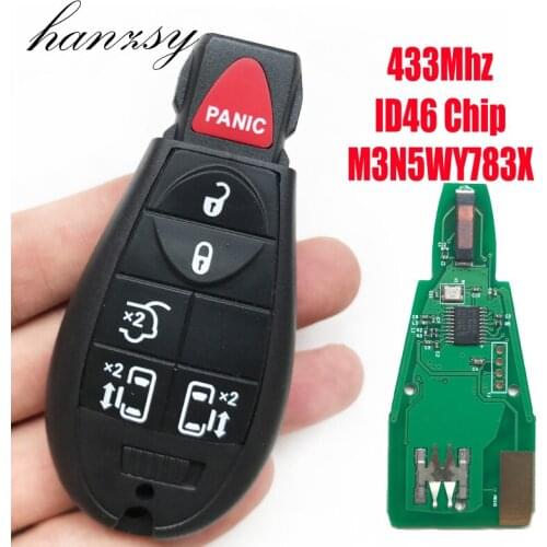 5+1/6 Buttons 433Mhz Smart key For Chrysler 300c Town Country For Jeep Commander M3N5WY783X ID48 Chip Remote Key