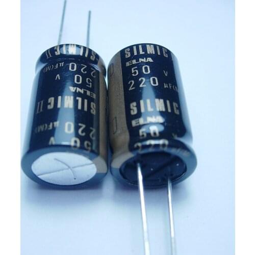 5pcs/10pcs ELNA SILMCII 50v220uf 16*26 copper for capacitance audio super capacitor electrolytic capacitors free shipping