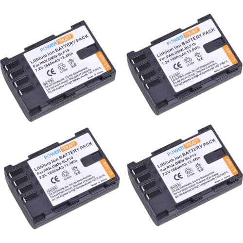 4x 7.2V 1860mAh DMW-BLF19 DMW-BLF19E BLF19 BLF19E BLF19PP DMW-BLF19PP Battery for Panasonic Lumix GH3 GH4 GH5 DMC-GH3 GH4 GH5
