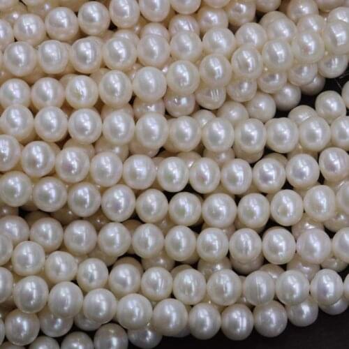 Lots 10mm near round real freshwater pearls 10 strands white beads