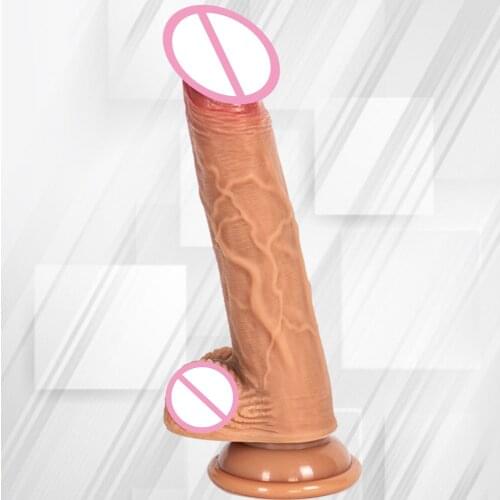 Double Layer Silicone Real Size Dildo Big Cock Dick Penis Adult Products Female Masturbation Erotic Sex Products soft dildo
