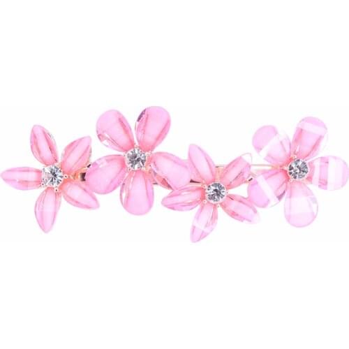 EASYA Elegant Rhinestone Flower Hairpin Hair Barrettes Pins For Women Girls 3 Colors Metal Hair Clip Hairwear Ornaments Jewelry