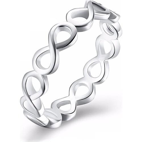 USTAR Simple Geometric Infinity rings for women fashion jewelry finger engagement rings female anel party accessories