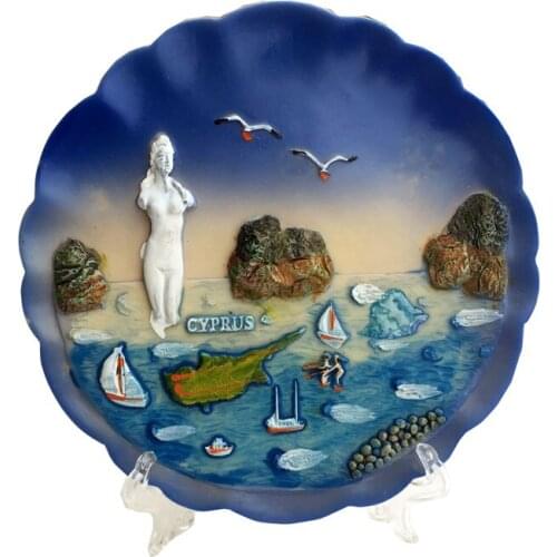 Cyprus creative hand painted resin craft wall hanging decorations disc decorations collection gifts