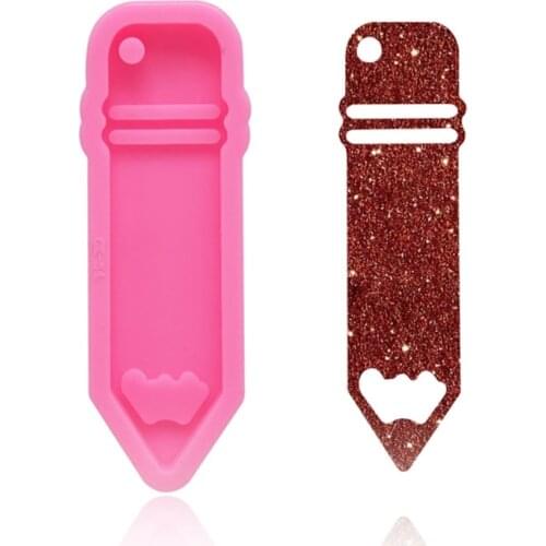 Crystal Epoxy Resin Mold Super Glossy Pencil Key Chain Casting Silicone Mould DIY Crafts Decoration Keychain Pendant Making Tool
