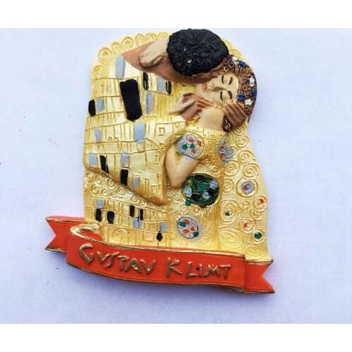 Fridge magnet golden square vienna Austria Europe souvenir kiss delicate decoration art crafts resion stereo gift sticker paste