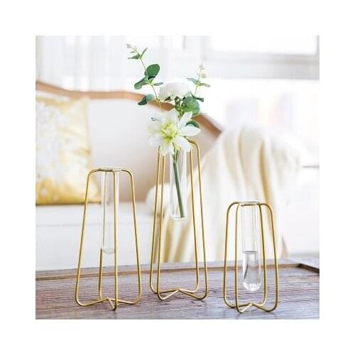 Nordic style decoration small fresh ins wind creative glass transparent test tube small vase fake flower decoration