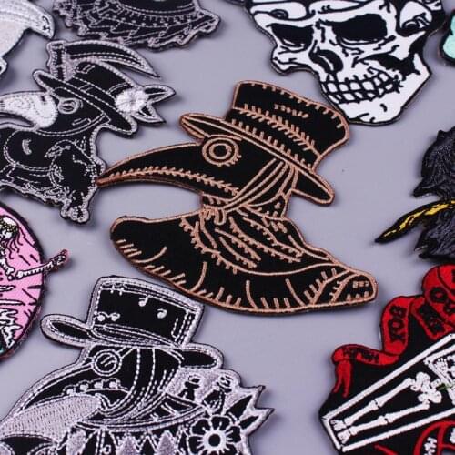 Doctor Schnabel Patch Iron On Patch On Clothes Embroidery Patch Punk Stickers Embroidered Patches For Clothes Applique Stripe