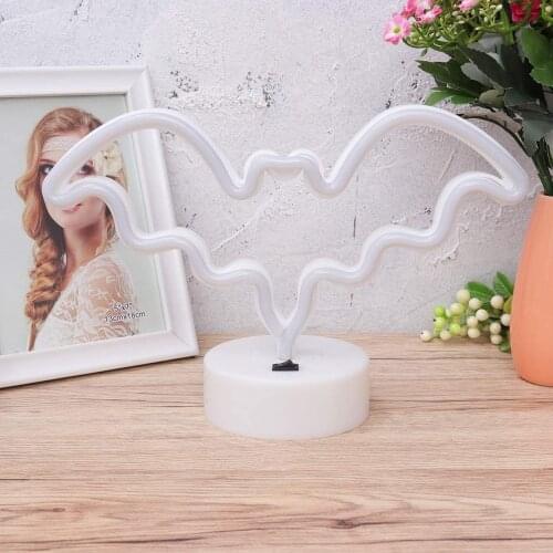Bat Shaped Neon Signs Led Decor Lights Neon Light Night Table Lamp with Battery Powered/USB for Kids Gift Baby Room Wedding Home