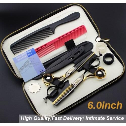 6.0 Inch Silver Hairdressing Scissors Imported from Japan Set Salon Household Hairdressing Scissors Thin Cut Flat Shear Tool