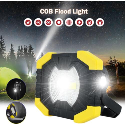 Portable COB Floodlight LED Work Light 2 Modes USB Rechargeable Searchlight Built-in 6000mAh Battery Fishing Camping Light