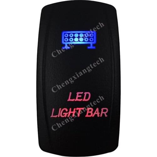 Led Light Bar Rocker Switch 5 Pins SPST On/Off Blue & Red Led 20A/12V 10A/24V Toggle Switch for Cars,Trucks, RVs, Boats