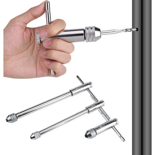 T-shaped Ratchet Wrench M3-M8 M5-M12 Adjustable T-Bar Handle Ratchet Tap Wrench Extended Type Tapping Wrench