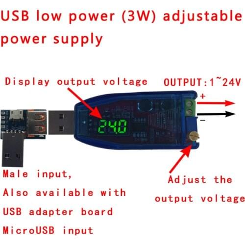DC-DC 5V to 3.3V 9V 12V 24V USB Step UP / Down Power Supply Module Adjustable Boost Buck Converter Out DC 1.2V-24V