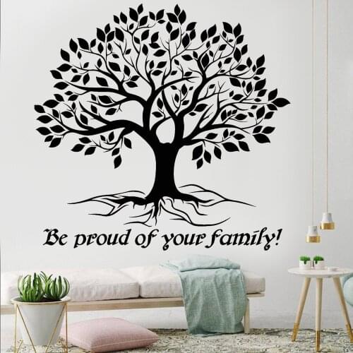 Vinyl Wall Decal Be Proud Of Your Family Tree Of Life Quote Wall Stickers Home Decoration For Living Room Bedroom Headboard Y964