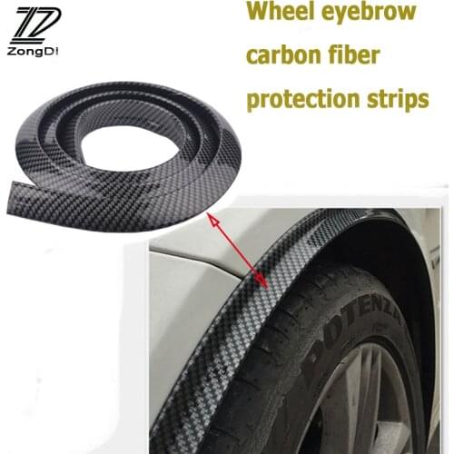 ZD 2Pcs For Citroen C5 C4 C3 Mini Cooper Opel Astra H G J Vectra C Saab Car Carbon Fender Wheel Edge Eyebow Stickers Strip Cover