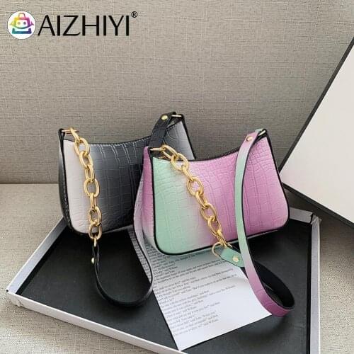 Women Underarm Bags Fashion Solid Ladies Baguette Handbags Soft PU Leather Designed Girls Small Shoulder Bags