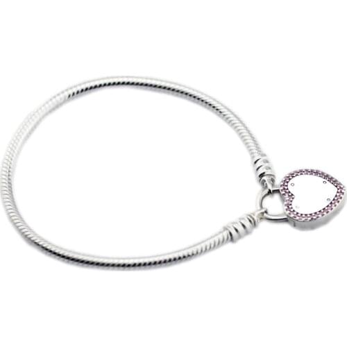 Lock Your Promise Bracelet for Women Fits Charms Beads DIY Making Genuine 925 Sterling Silver Jewelry Pulseras Wholesale