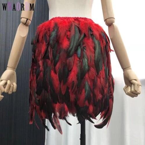 New style 100% natural Turkey feather Short skirt bra underwear womens fur coat real Turkey feather fur skirt Customizable