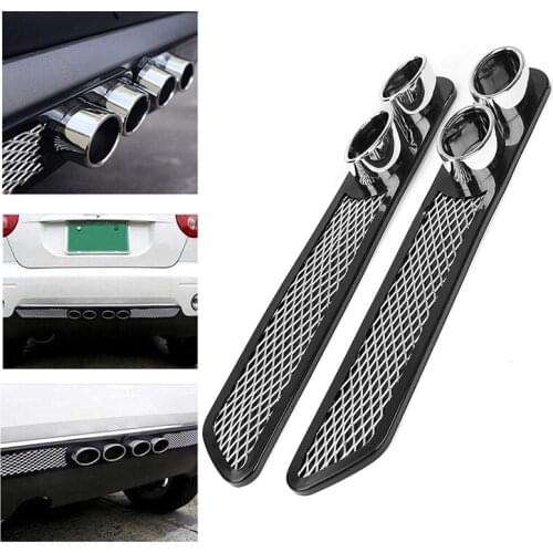 1Pair Universal Vent Grid Exhaust Muffler Pipe Hot Car Auto Styling Fake Decorative