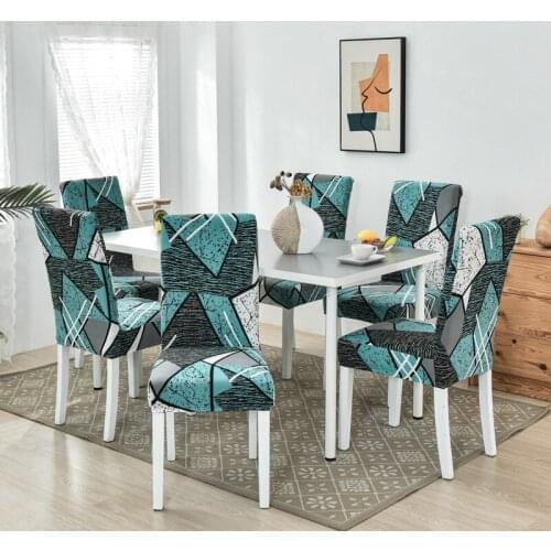 Printed Elastic Chair Cover Dining Elastic Chair Slipcovers Spandex Stretch Office Chair Case Anti-dirty Removable 1PC