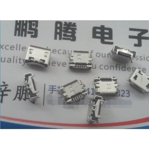 10PCS/lot MICRO USB female socket 5P with horns 4-pin plug board Samsung and other Android mobile phone charging socket