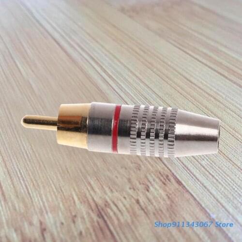 10 Pcs RCA Plug Video Locking Cable Connector Gold Plated
