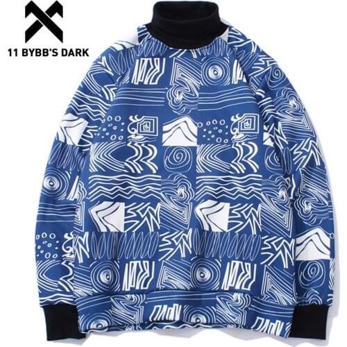 11 BYBBS DARK Men Hoodies Fleece Turtleneck Pullover Sweatshirt Autumn Winter Hoodies Casual Streetwear Hip Hop Outwear JQ09