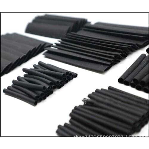 127Pcs Black Heat Shrink Sleeving Tube Assortment Kit Electrical Connection Wire Wrap Cable Waterproof Insulat Shrinkage 2:1