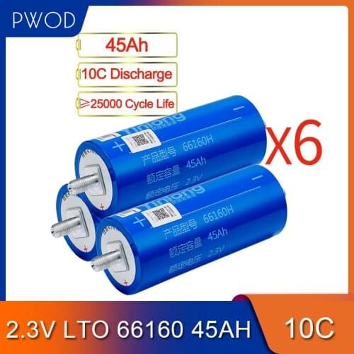 18pcs 2.3V 66160 Battery 30AH 35AH 40AH 45AH Lithium Titanate Cell LTO Battery for 12V 24V 36V 48V 60V DIY Battery Pack