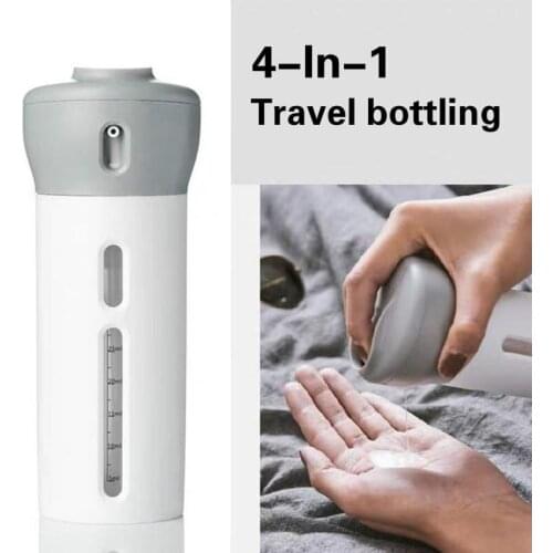4in1 Travel Sub-Bottle Set Portable Spray Bottles Travel Cosmetic Bottles Rotatable Lotion Dispenser Organizer For Outdoor