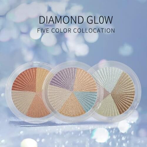 Five-in-one Brightening High-gloss Private Label Pressed Powder Face Contouring Palette Wholesale