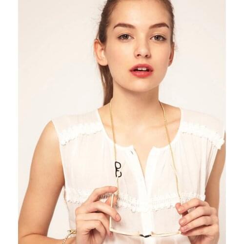 2017 Fashion Gold Alloy Chain Mini glasses Fox Skull Evil eye Elephant deco Sunglasses lanyard eye glasses chain holder