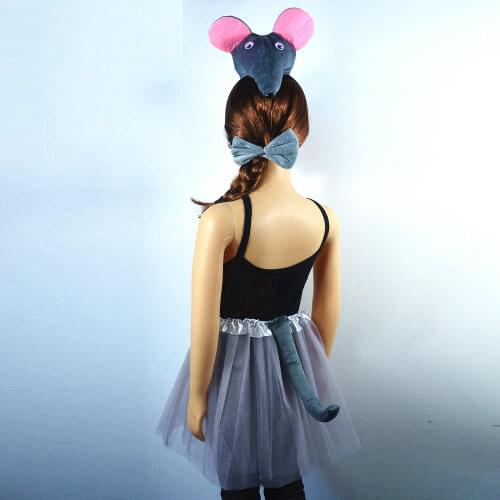 Kids Children Mouse Rat Costume Animal Cosplay Party Props Birthday Gift / Headband Tutu Skirt Tail Tie Halloween Christmas