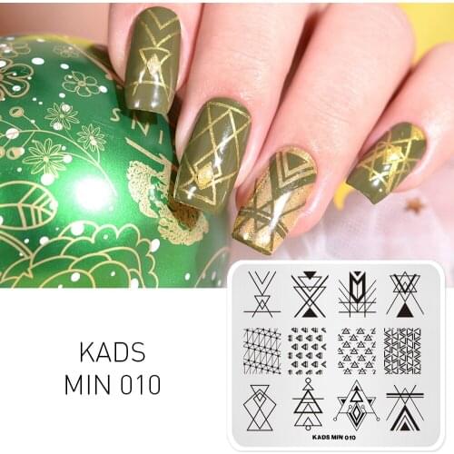 KADS MIN Geometric Nail Stamping Plate Nail Decoration Nail Art Stamping Image Plate Design Nail Stamp Template