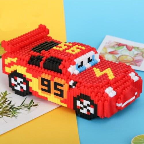 Disney Cartoon Pixar Cars 3 Diamond Building Blocks Lightning Mcqueen Cute Diy Model Connection Mini Bricks Car For Blocks Toy