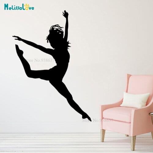 Beautiful Ballerina Wall Sticker Ballet Studio Poster Window Woman Dancer Vinyl Art Mural Decor Stars DIY CL342