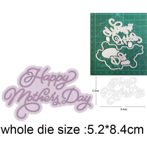 Happy Mothers Day Metal Cutting Dies Stencils DIY for Scrapbooking dies Paper Card Making Embossing Die Cut craft dies new 2020