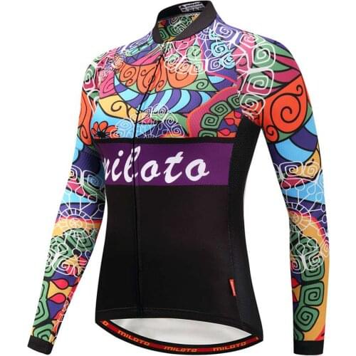 Miloto Women Long Sleeve Cycling Jersey Cycling Clothing maillot ciclismo Breathable Bike Jersey Cycling Wear roupa ciclismo