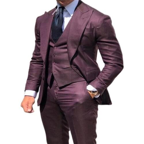 Custom Mens Suits Hot New Sexy Mens Formal Suits Tuxedos Blazers Suits High Quality Best Men Grooms(jacket+pants+vest)
