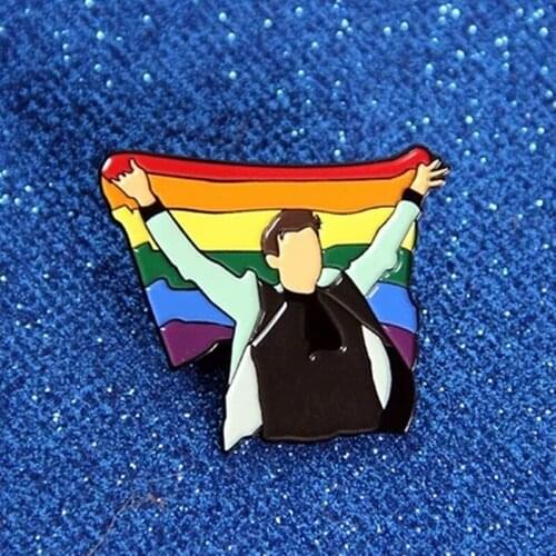 We Are All a Little Bit Gay Rainbow Flag Brooch Pins Enamel Metal Badges Lapel Pin Brooches Jackets Fashion Jewelry Accessories