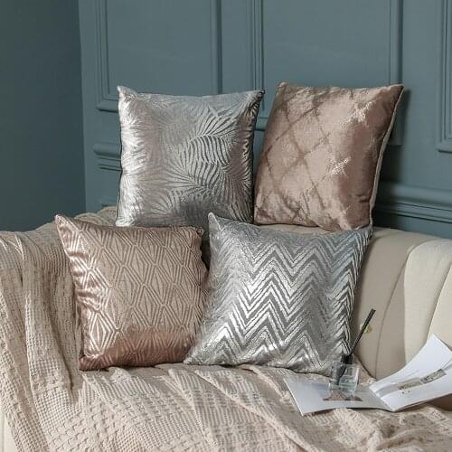 Nordic Geometry Abstract Bronzing Cushion Cover Luxury Sofa Cushion 45x45cm Home Car Nap Pillowcase Velvet Decor Pillow Covers