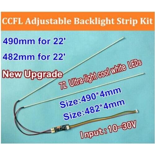 New 20pcs 22" 482mm 20pcs 490mm 22" Adjustable brightness led backlight strip kit,Update inch LCD ccfl panel to LED backlight