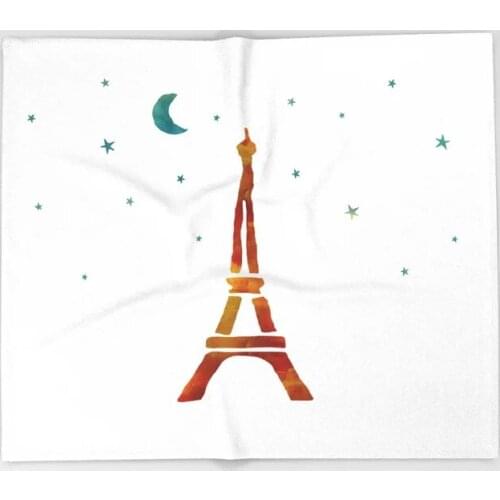 Paris Tower Throw Blanket Romantic on the Bed Paris Moon Fleece Blanket Heart Plush Sofa Plaid 150x200